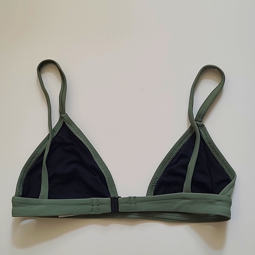Solid & Striped Green Bikini Top - image 2